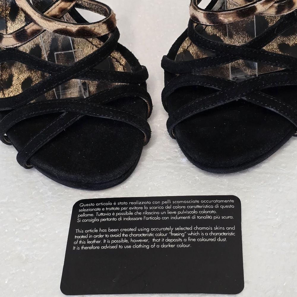 Dolce and Gabbana Animal Print Calf Hair Strappy Heels Size EU 38/ US 8 - Picture 15 of 15
